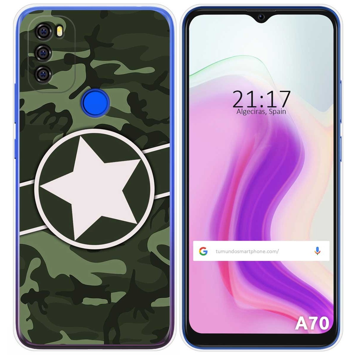 Funda Gel Tpu para Blackview A70 diseño Camuflaje 01 Dibujos
