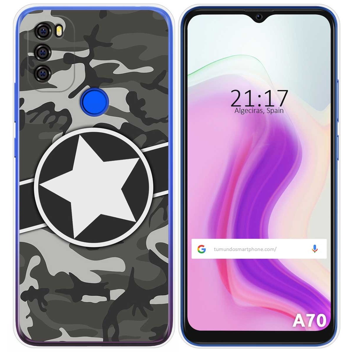 Funda Gel Tpu para Blackview A70 diseño Camuflaje 02 Dibujos