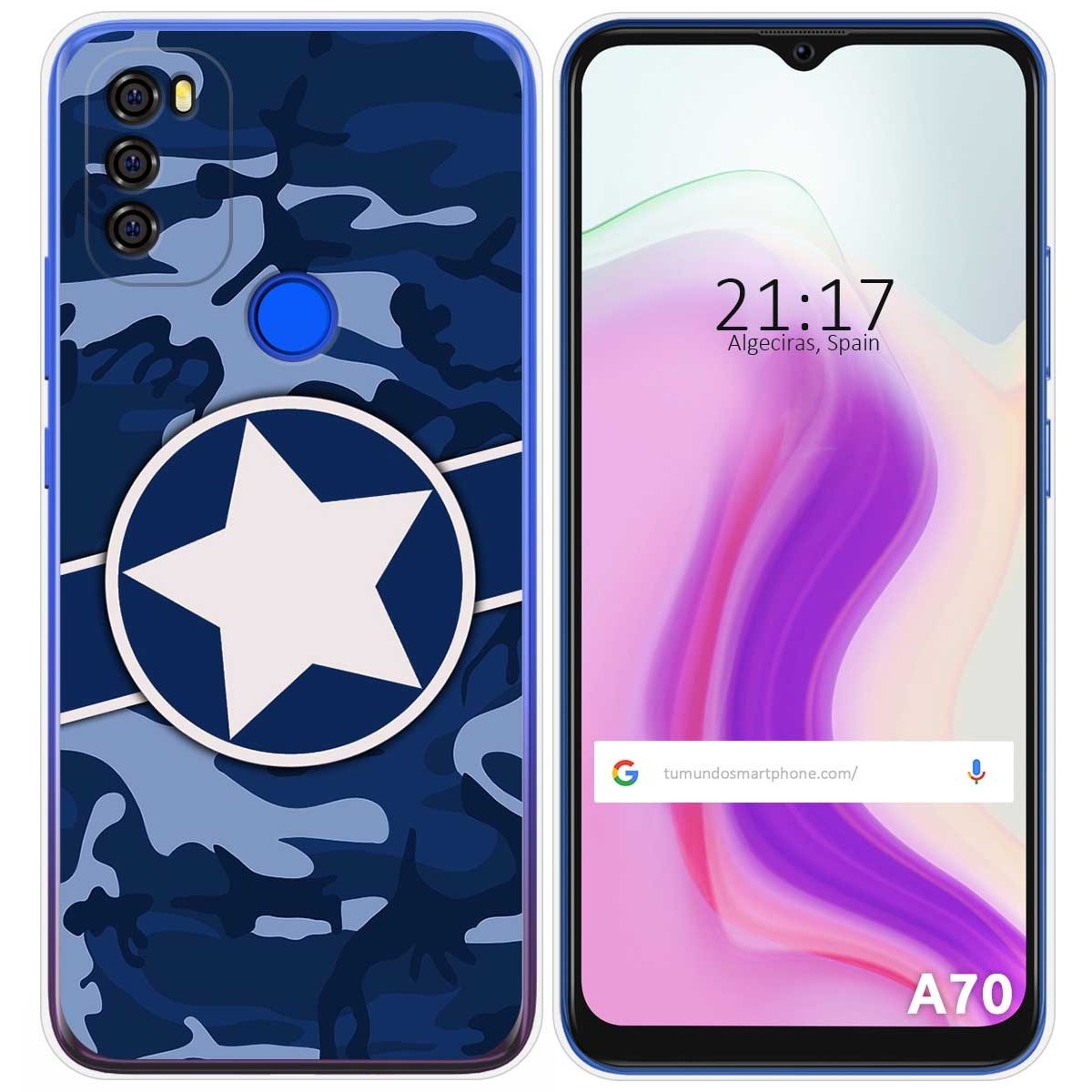 Funda Gel Tpu para Blackview A70 diseño Camuflaje 03 Dibujos