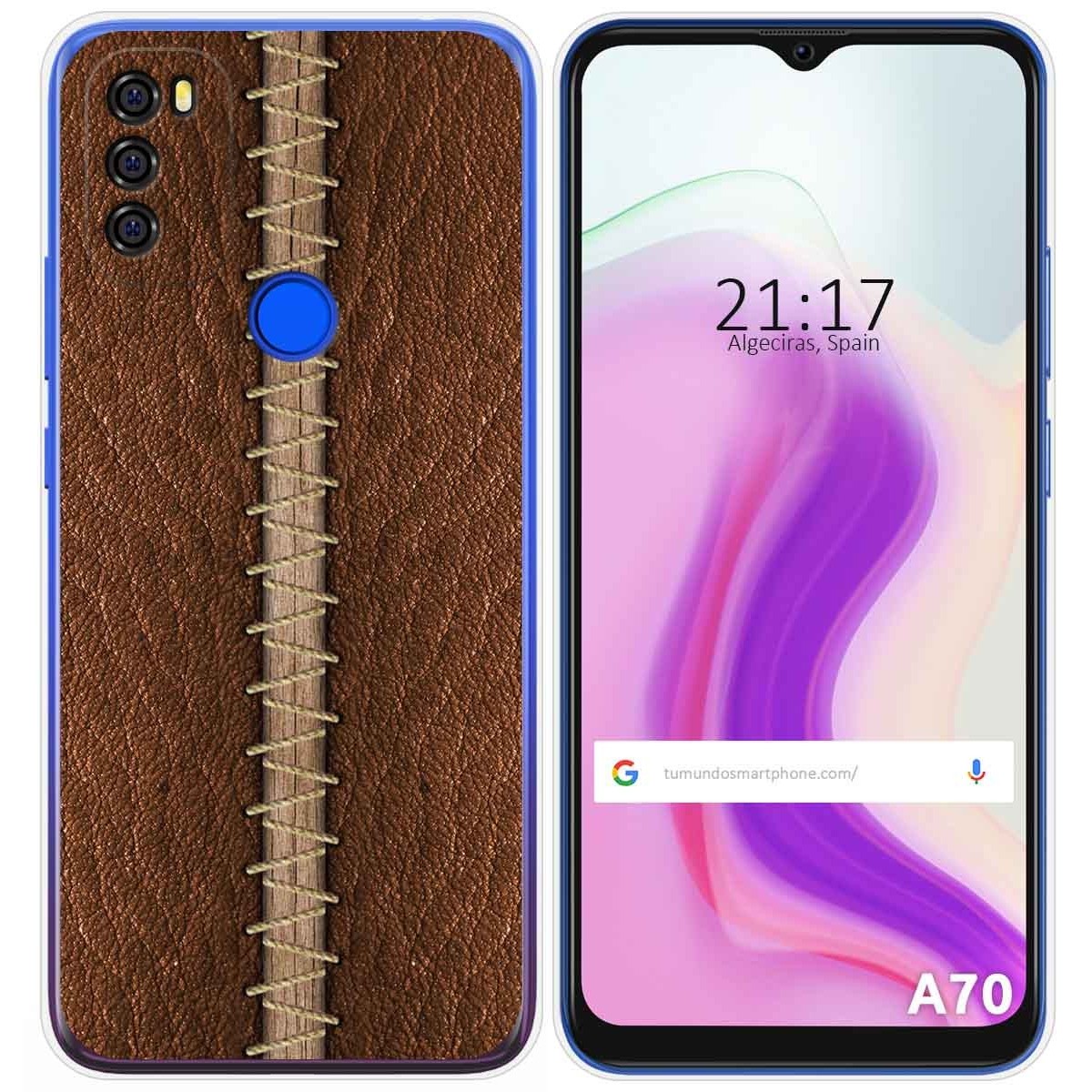 Funda Gel Tpu para Blackview A70 diseño Cuero 01 Dibujos