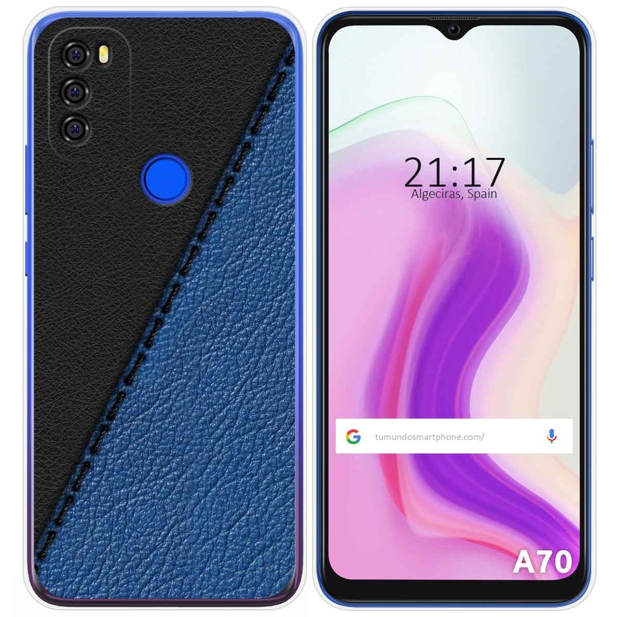 Funda Gel Tpu para Blackview A70 diseño Cuero 02 Dibujos