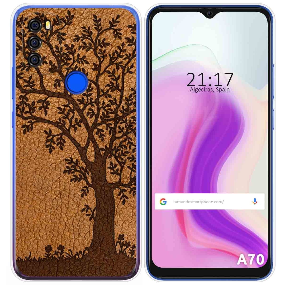 Funda Gel Tpu para Blackview A70 diseño Cuero 03 Dibujos