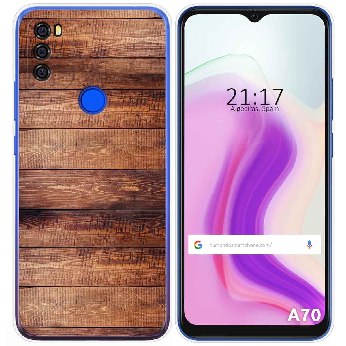 Funda Gel Tpu para Blackview A70 diseño Madera 02 Dibujos