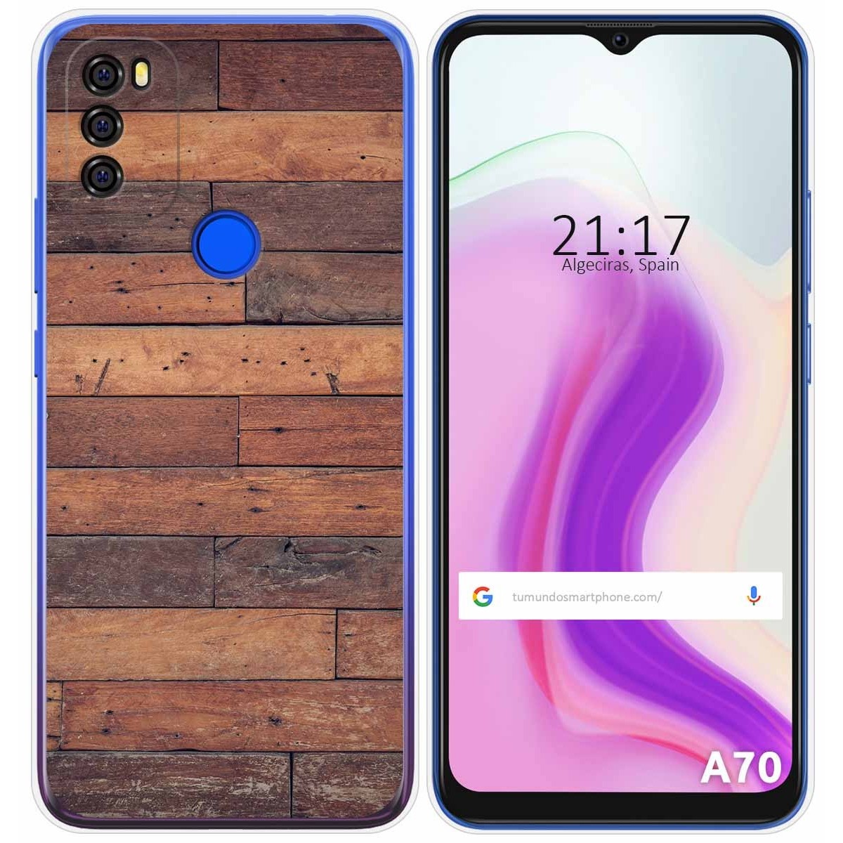 Funda Gel Tpu para Blackview A70 diseño Madera 03 Dibujos