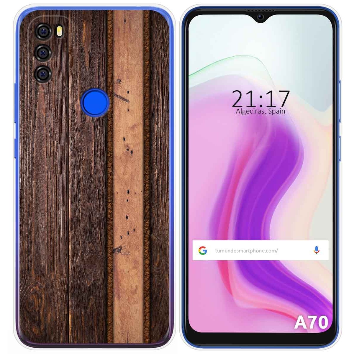 Funda Gel Tpu para Blackview A70 diseño Madera 05 Dibujos