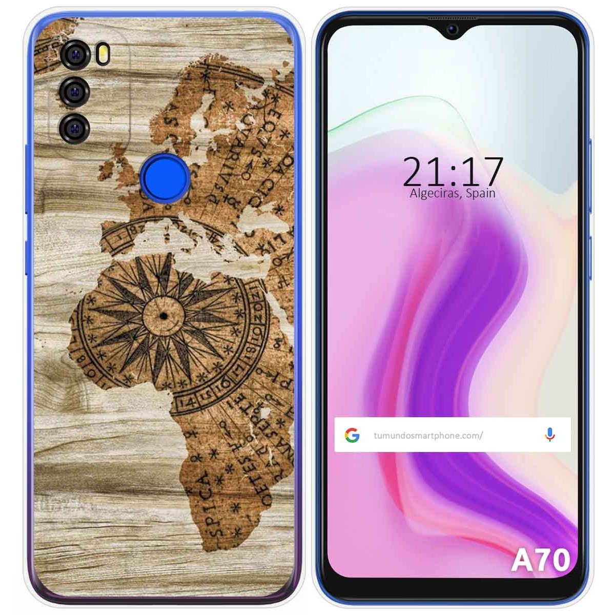 Funda Gel Tpu para Blackview A70 diseño Madera 07 Dibujos