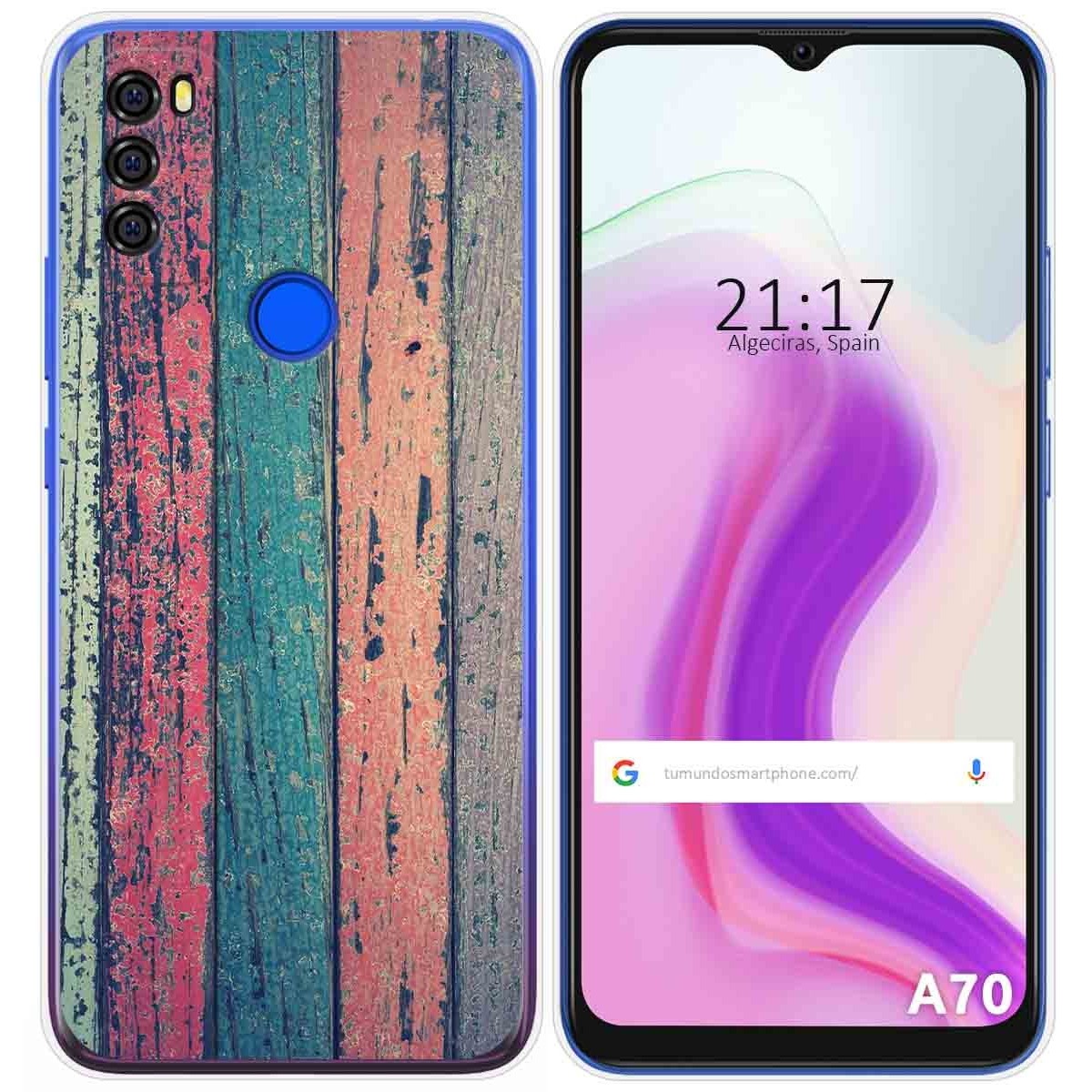 Funda Gel Tpu para Blackview A70 diseño Madera 10 Dibujos