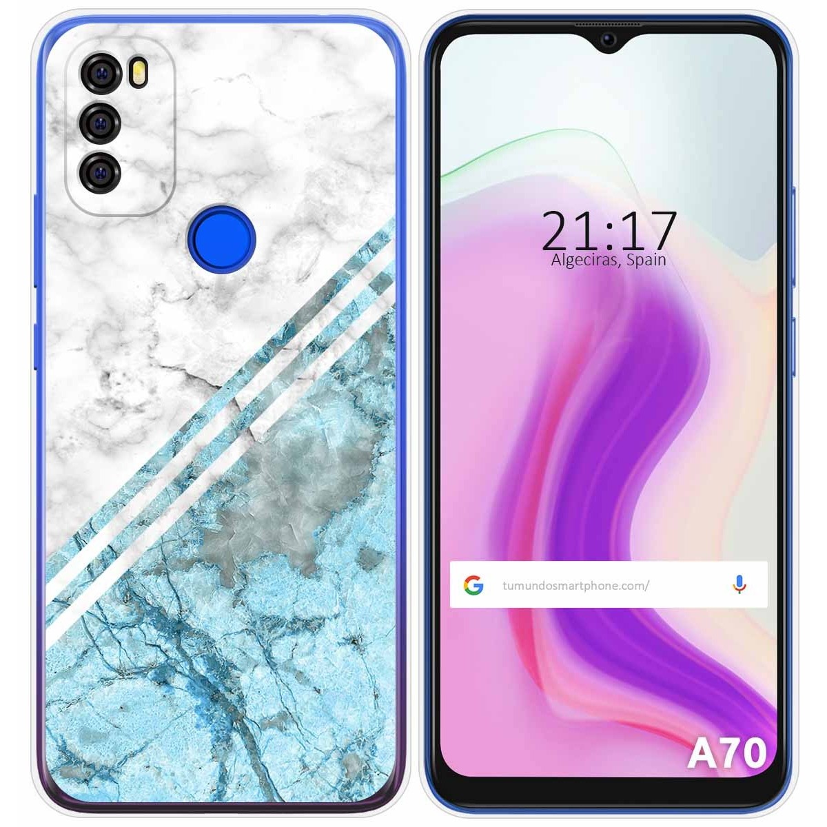 Funda Gel Tpu para Blackview A70 diseño Mármol 02 Dibujos