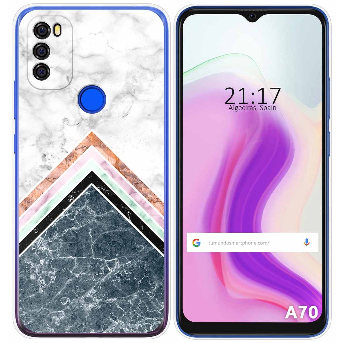 Funda Gel Tpu para Blackview A70 diseño Mármol 05 Dibujos