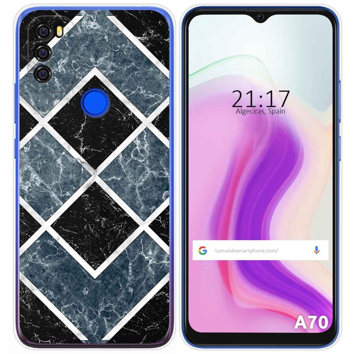 Funda Gel Tpu para Blackview A70 diseño Mármol 06 Dibujos