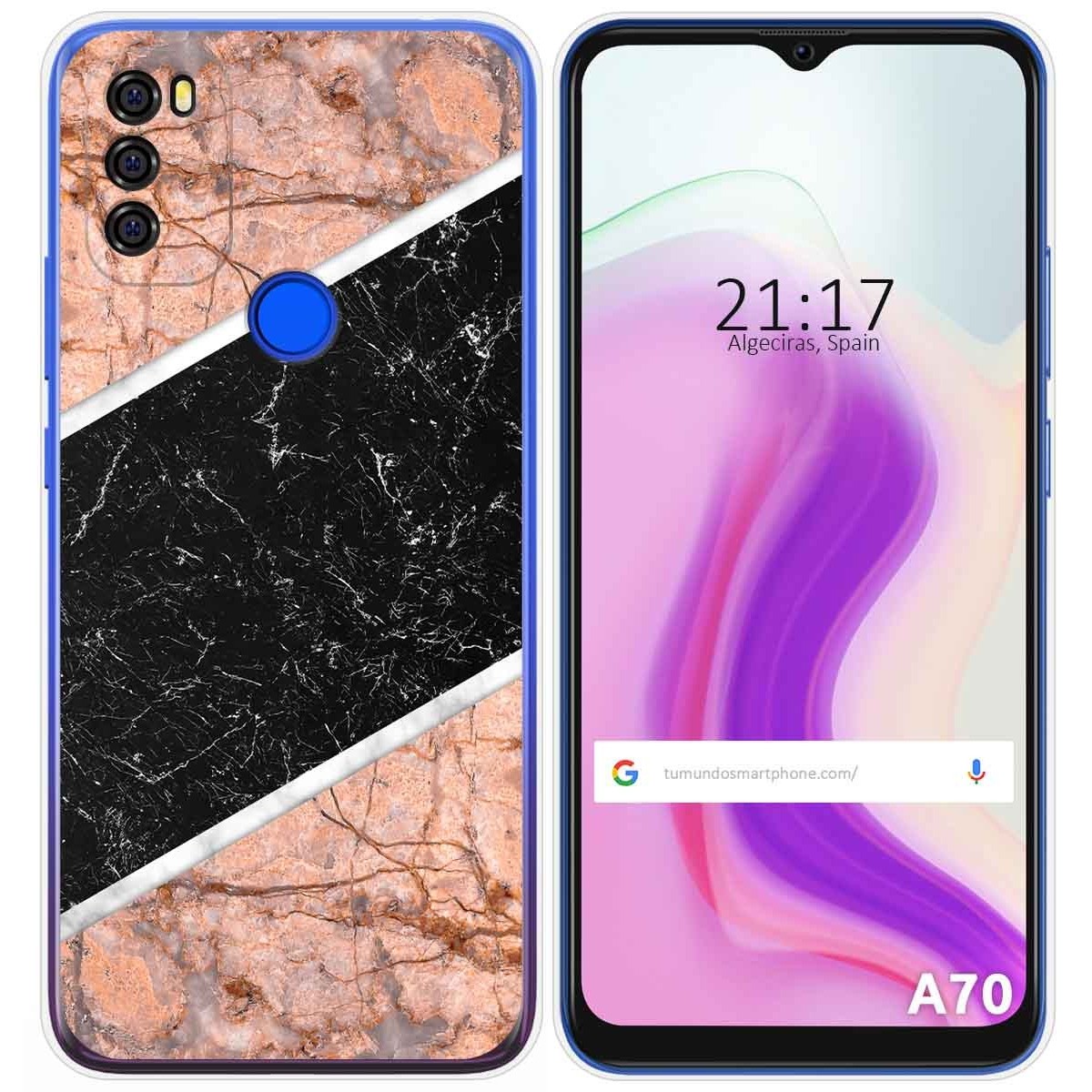 Funda Gel Tpu para Blackview A70 diseño Mármol 07 Dibujos