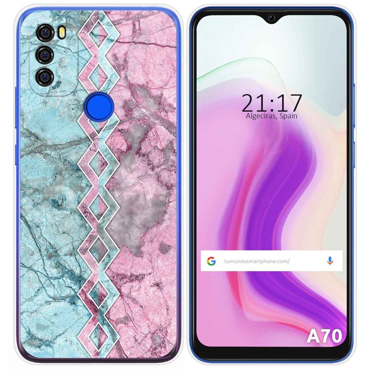 Funda Gel Tpu para Blackview A70 diseño Mármol 08 Dibujos