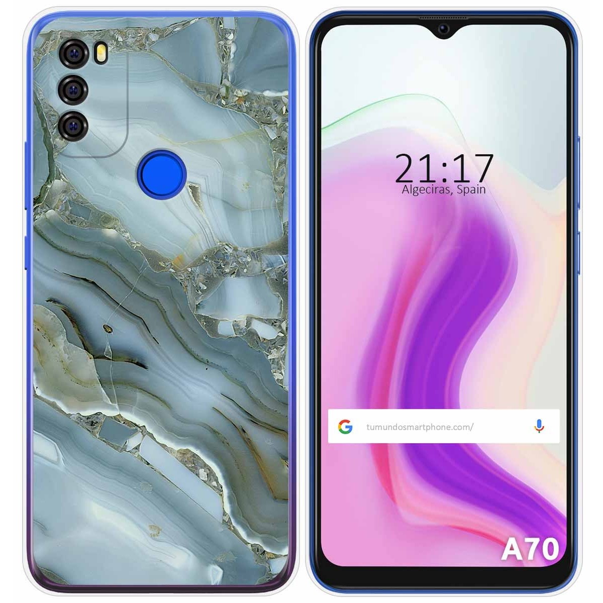 Funda Gel Tpu para Blackview A70 diseño Mármol 09 Dibujos