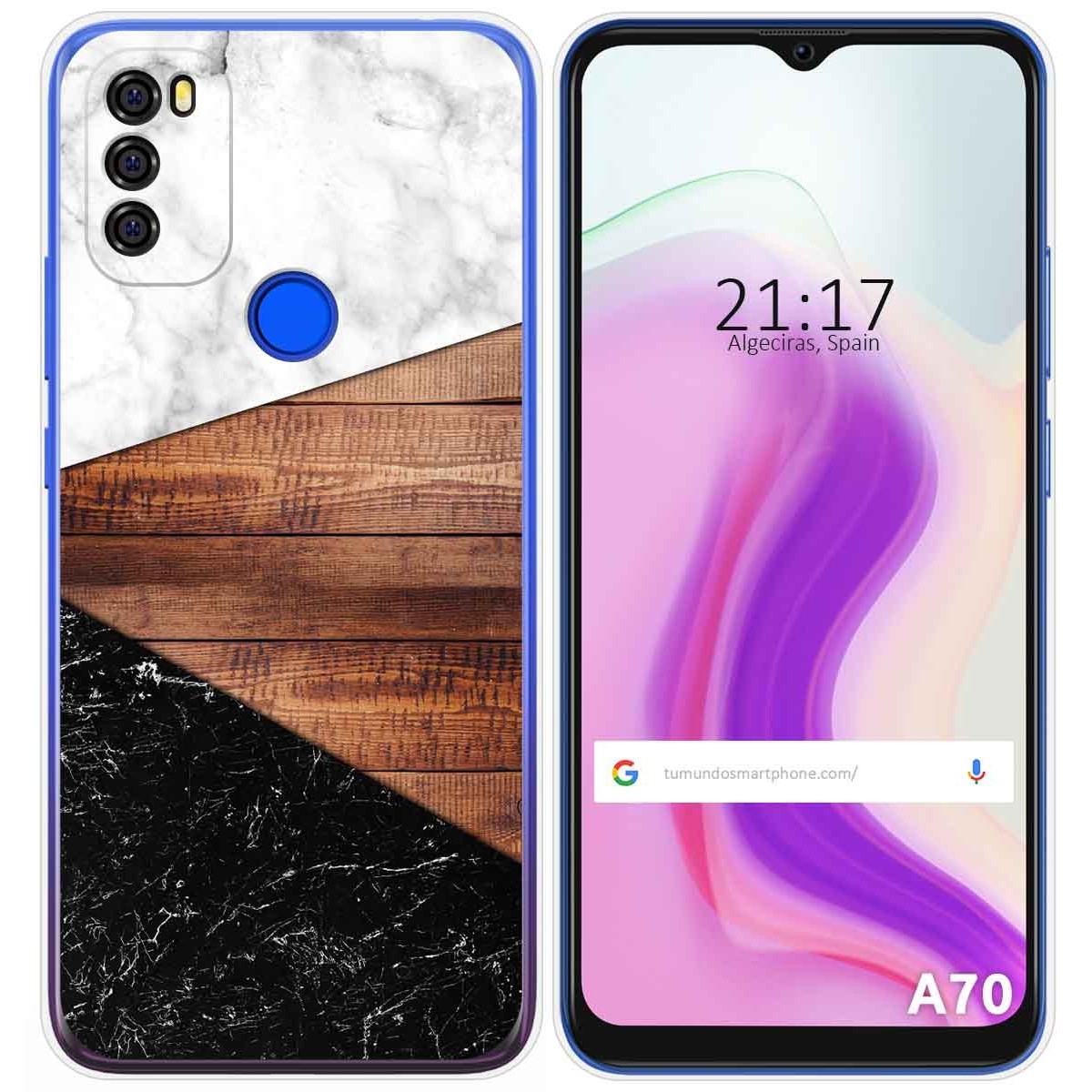 Funda Gel Tpu para Blackview A70 diseño Mármol 11 Dibujos