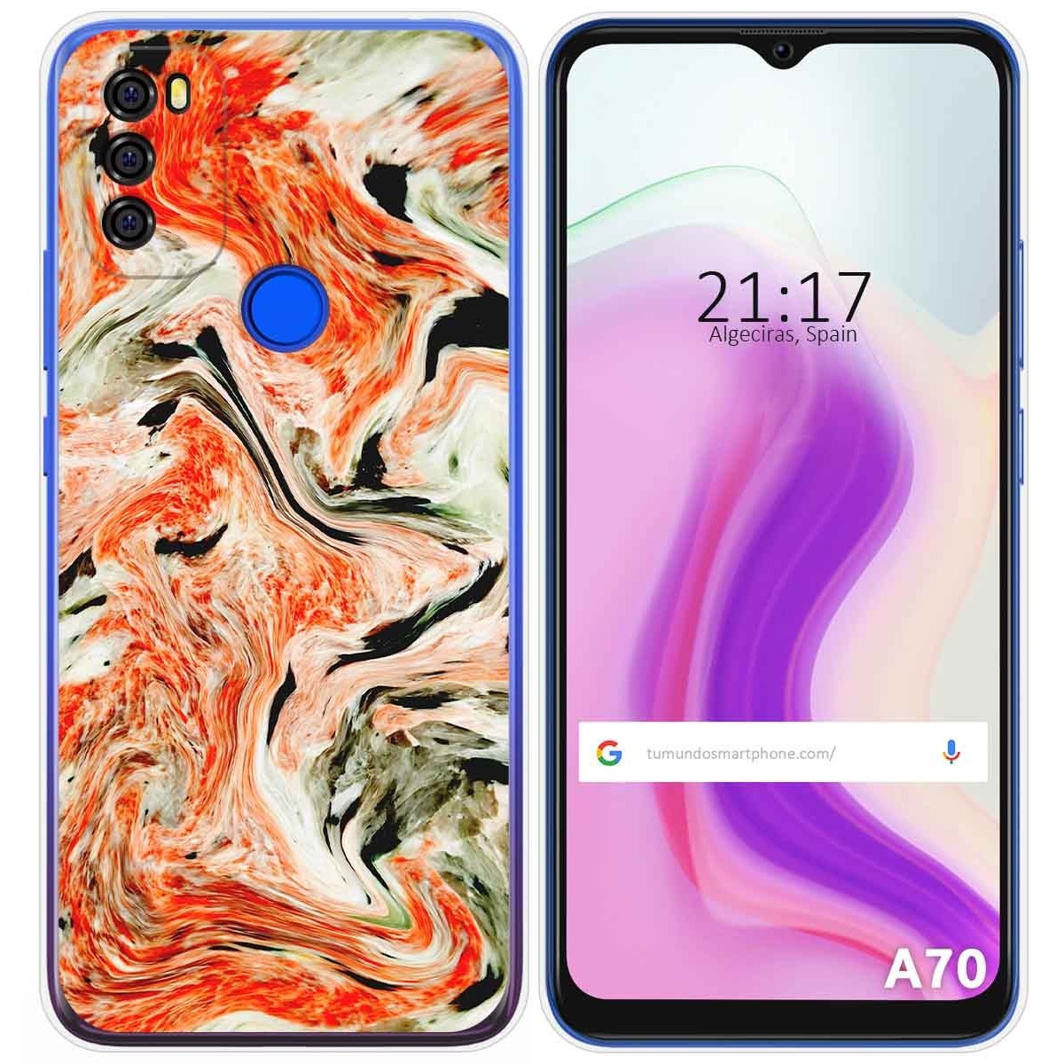 Funda Gel Tpu para Blackview A70 diseño Mármol 12 Dibujos