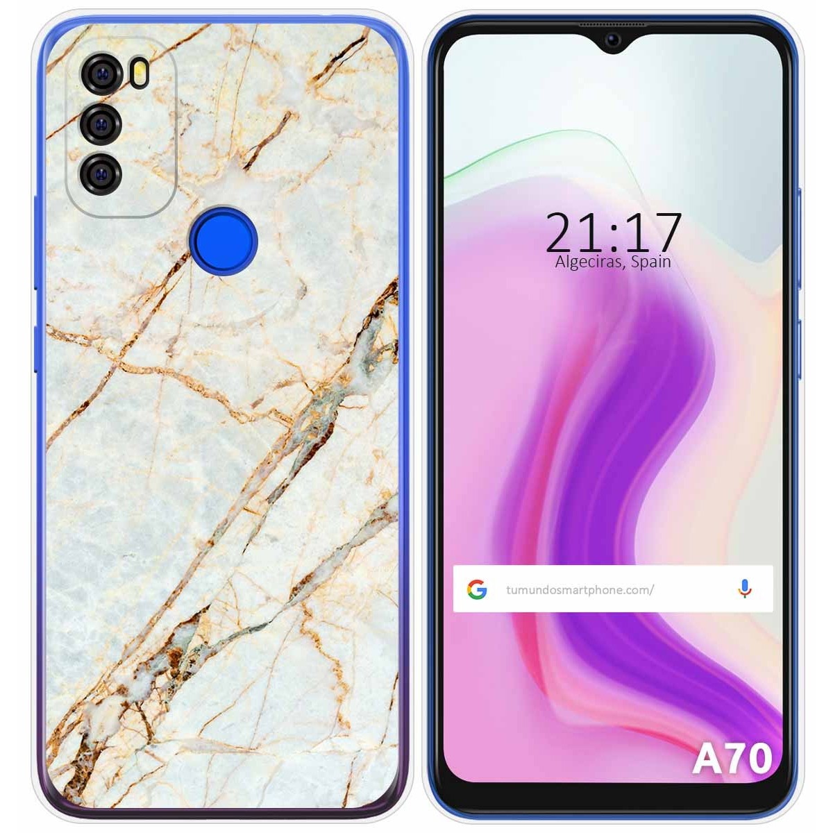 Funda Gel Tpu para Blackview A70 diseño Mármol 13 Dibujos