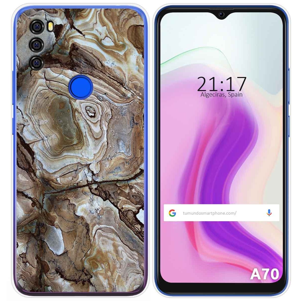 Funda Gel Tpu para Blackview A70 diseño Mármol 14 Dibujos