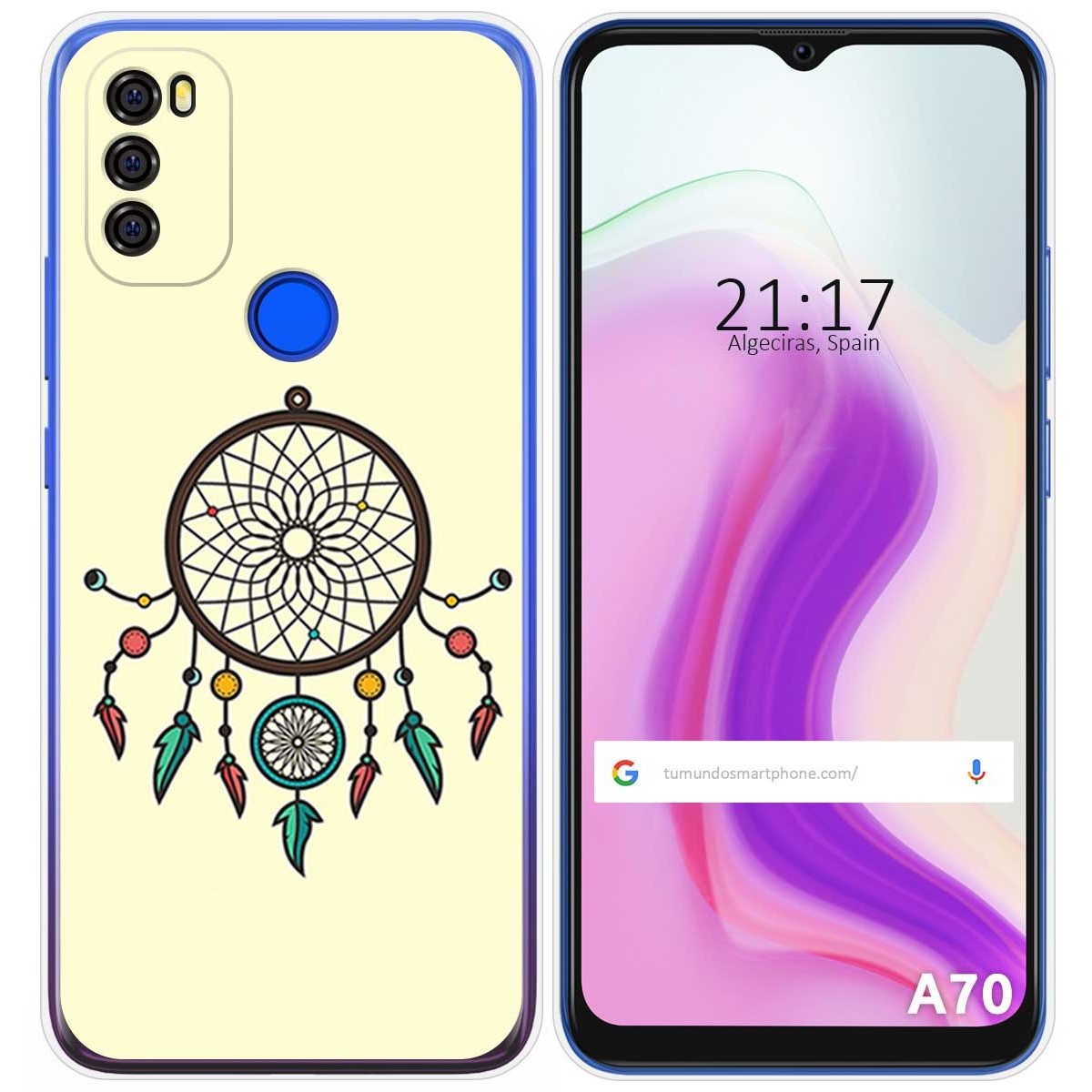 Funda Gel Tpu para Blackview A70 diseño Atrapasueños Dibujos