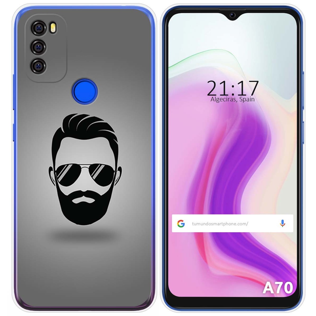 Funda Gel Tpu para Blackview A70 diseño Barba Dibujos
