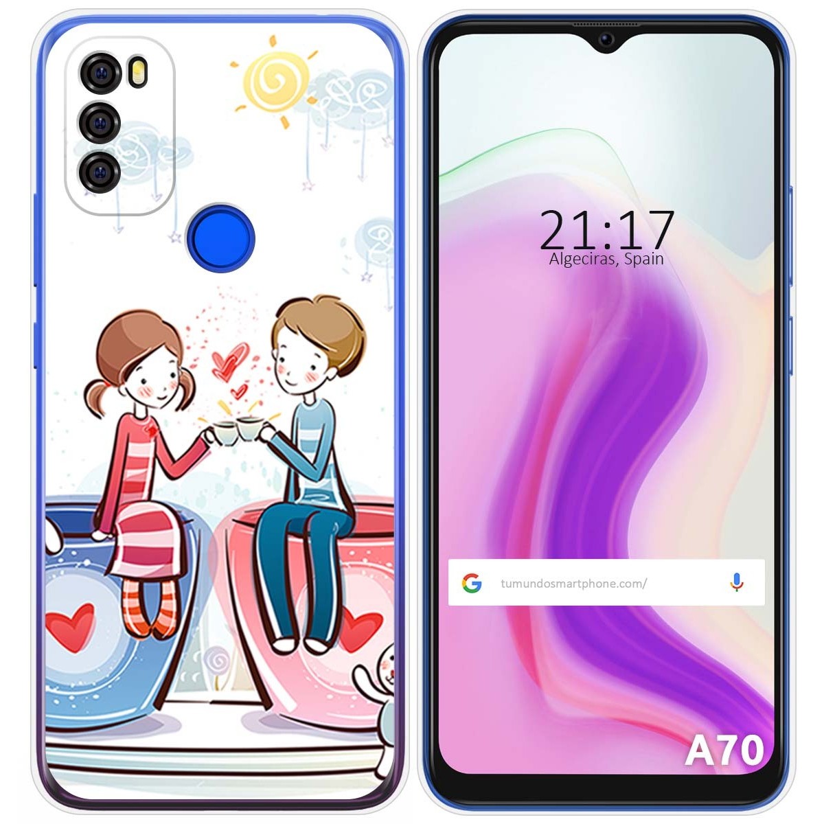 Funda Gel Tpu para Blackview A70 diseño Café Dibujos
