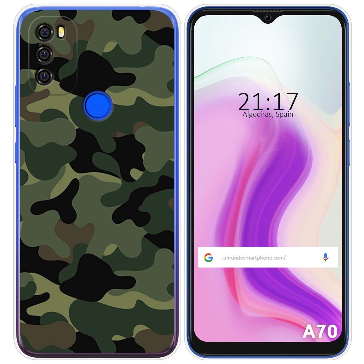 Funda Gel Tpu para Blackview A70 diseño Camuflaje Dibujos