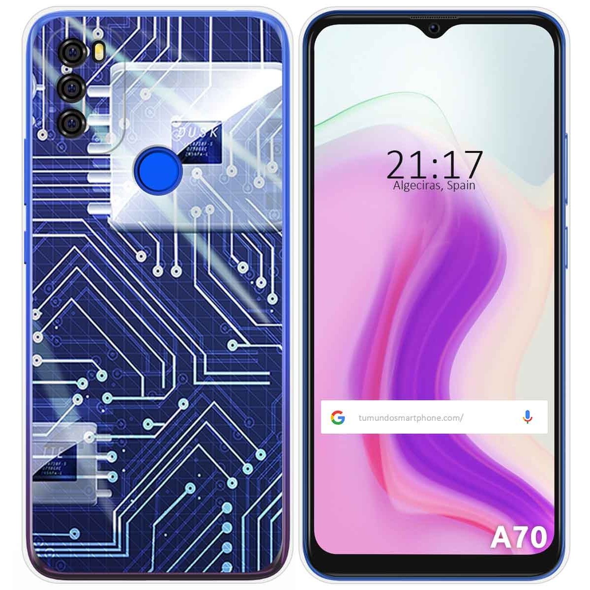 Funda Gel Tpu para Blackview A70 diseño Circuito Dibujos