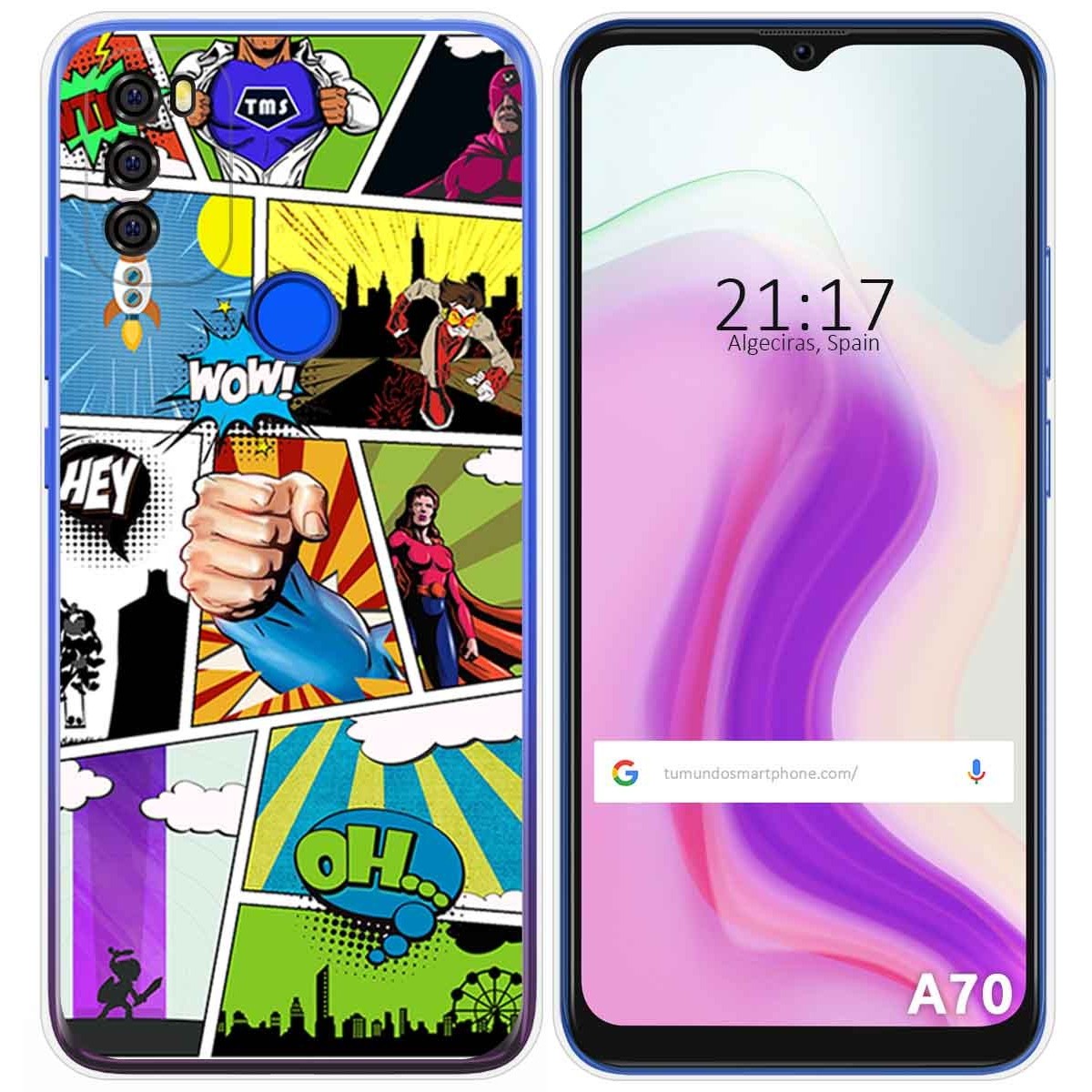 Funda Gel Tpu para Blackview A70 diseño Comic Dibujos