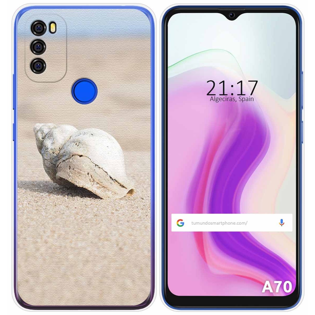 Funda Gel Tpu para Blackview A70 diseño Concha Dibujos