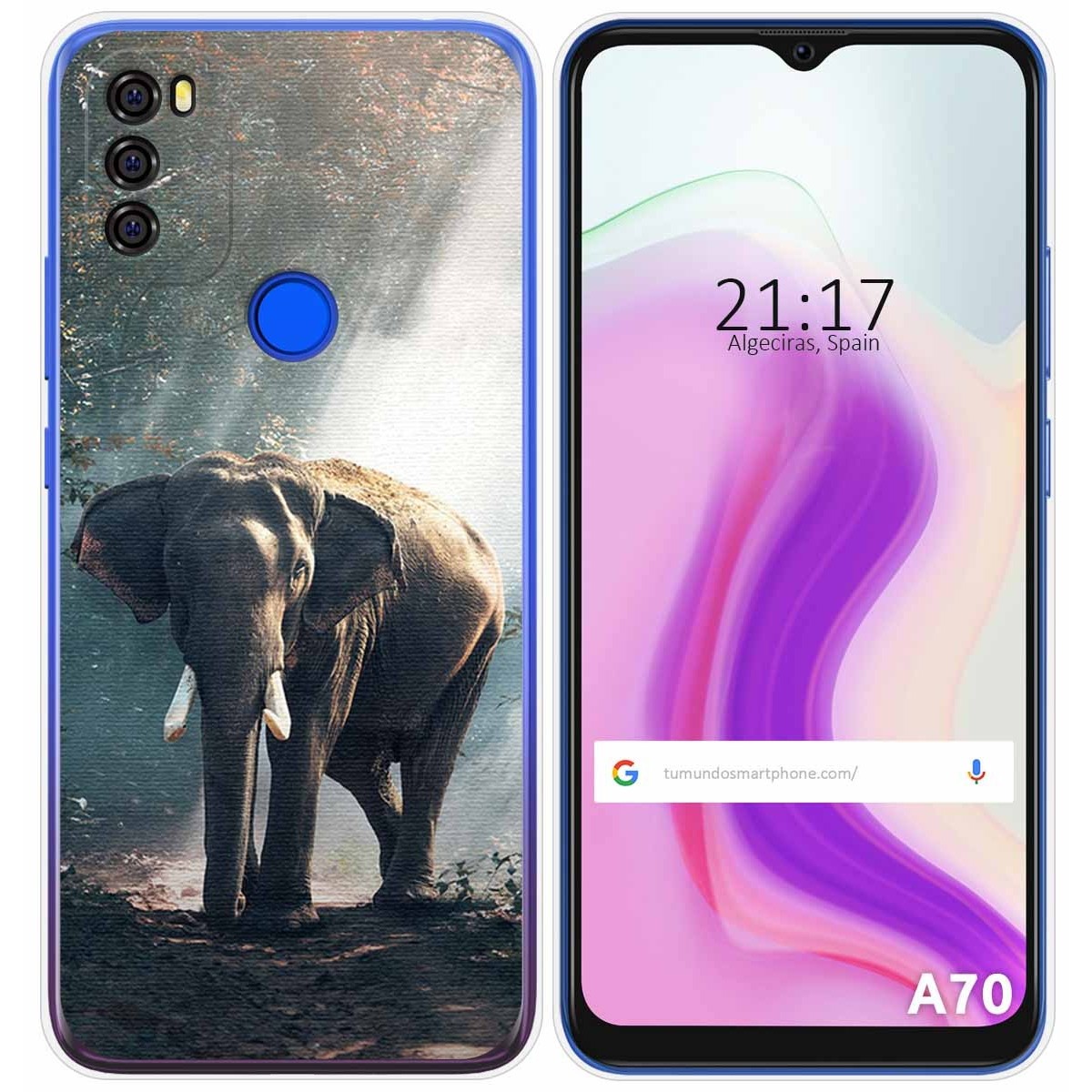 Funda Gel Tpu para Blackview A70 diseño Elefante Dibujos