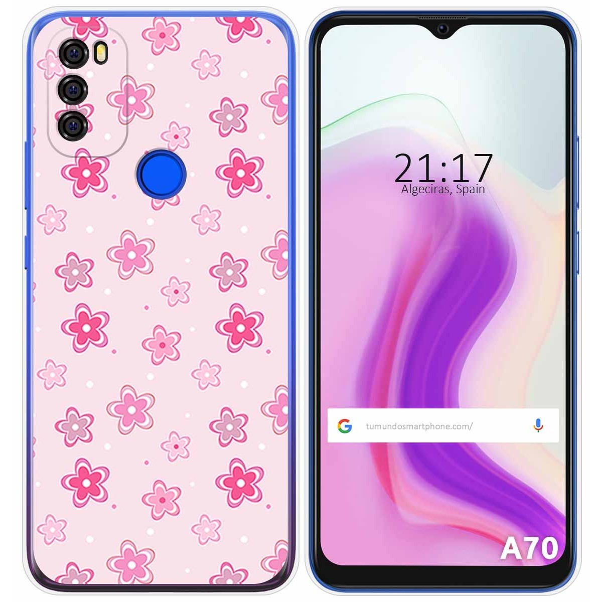 Funda Gel Tpu para Blackview A70 diseño Flores Dibujos