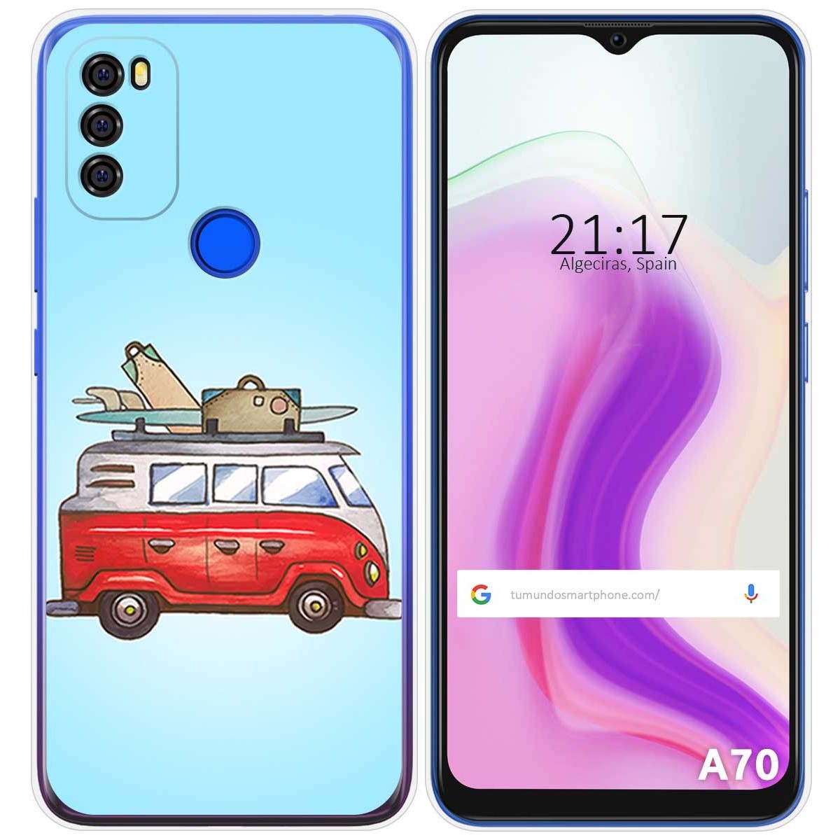 Funda Gel Tpu para Blackview A70 diseño Furgoneta Dibujos