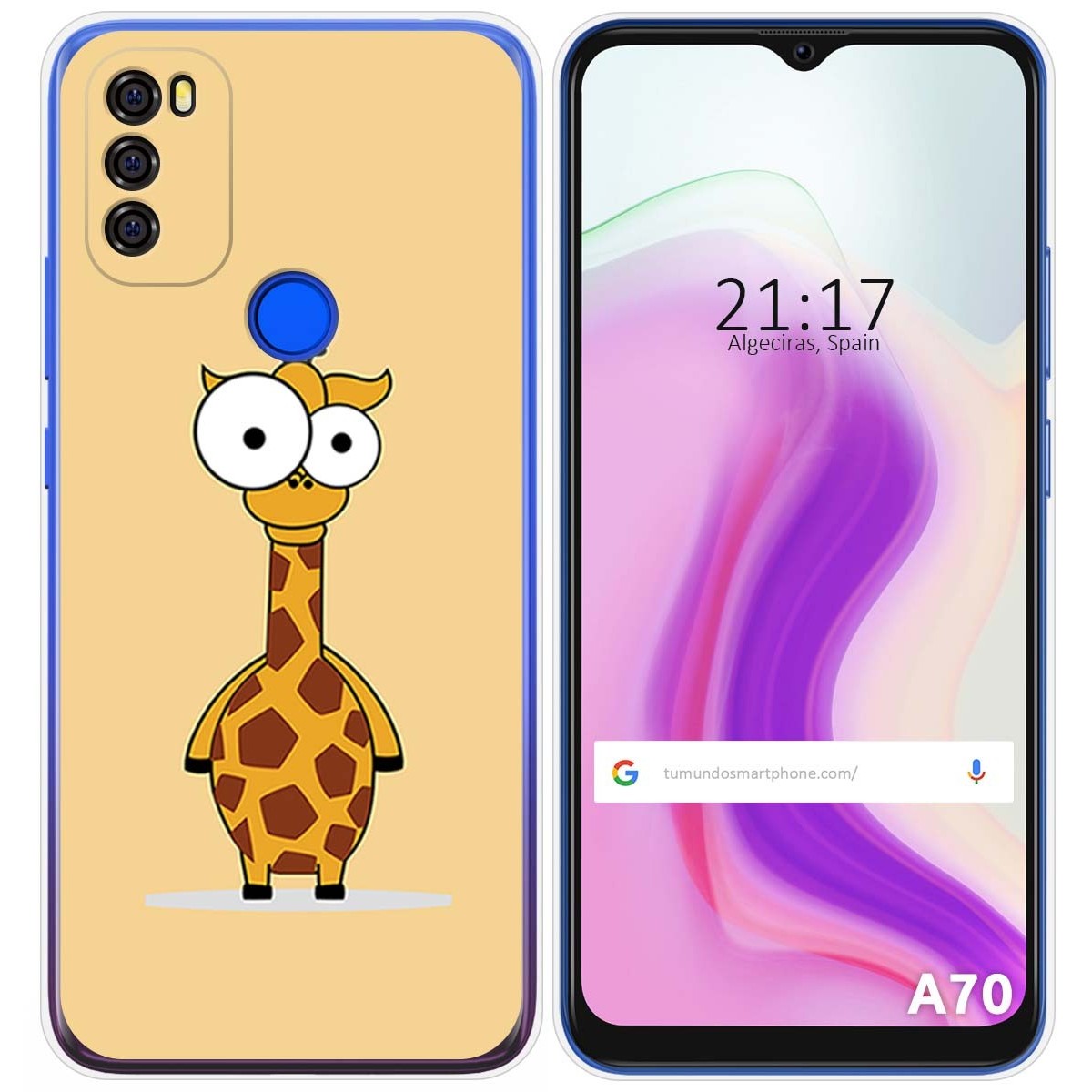 Funda Gel Tpu para Blackview A70 diseño Jirafa Dibujos