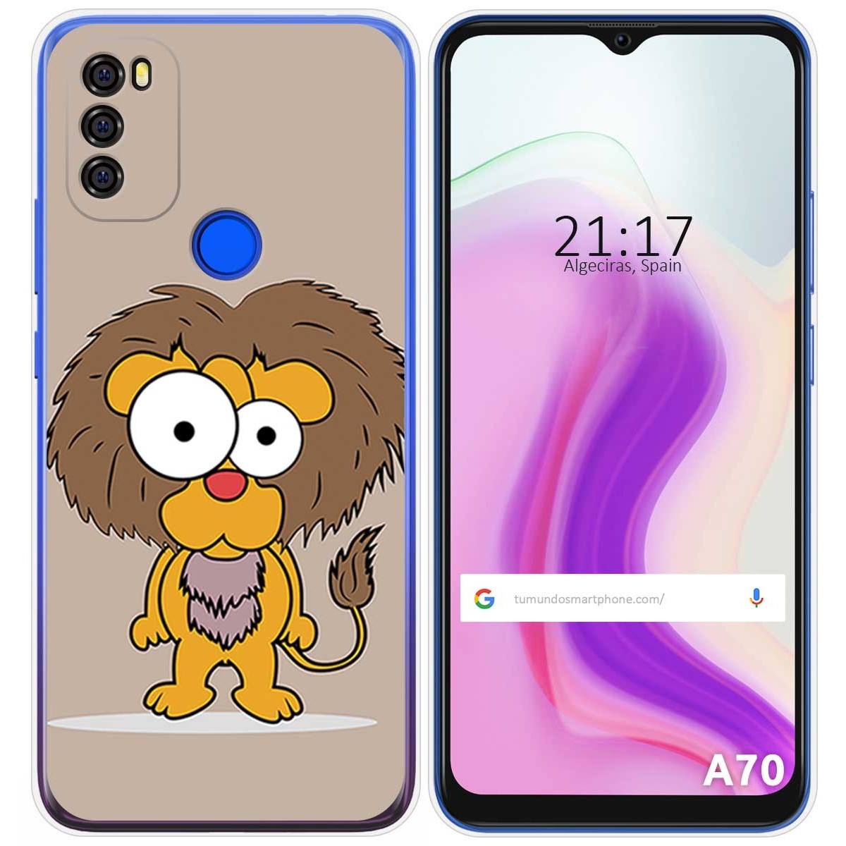Funda Gel Tpu para Blackview A70 diseño Leon Dibujos