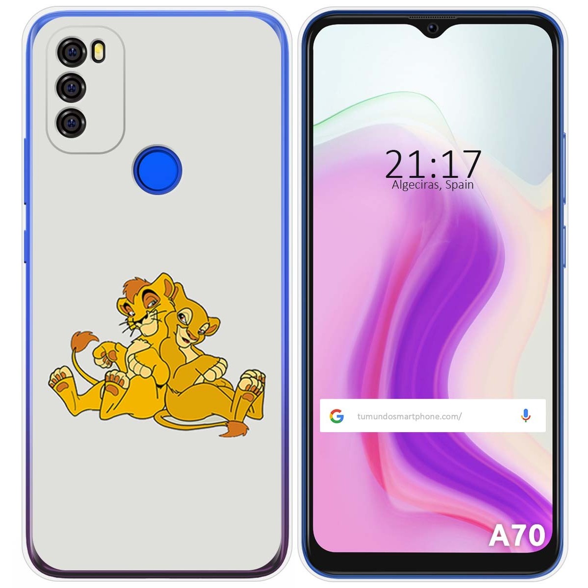 Funda Gel Tpu para Blackview A70 diseño Leones Dibujos