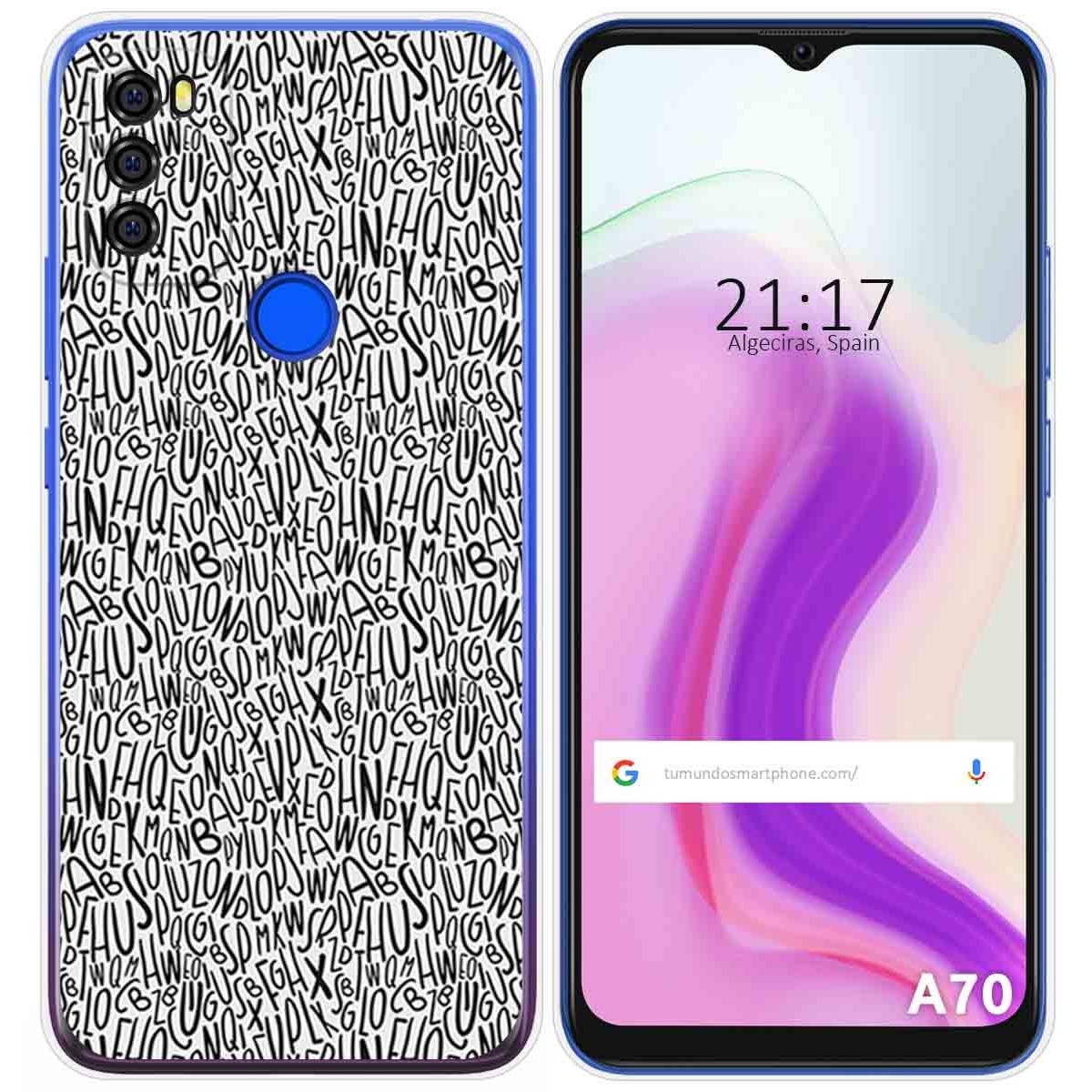 Funda Gel Tpu para Blackview A70 diseño Letras Dibujos