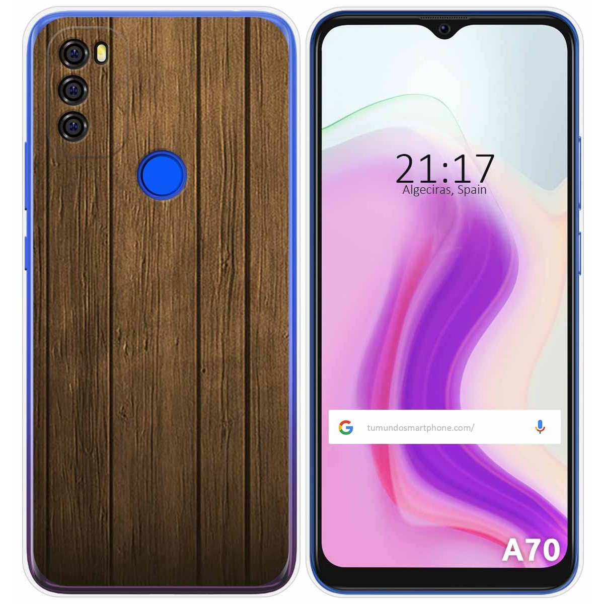 Funda Gel Tpu para Blackview A70 diseño Madera Dibujos