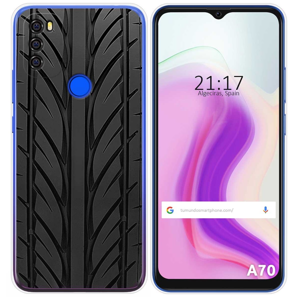 Funda Gel Tpu para Blackview A70 diseño Neumatico Dibujos