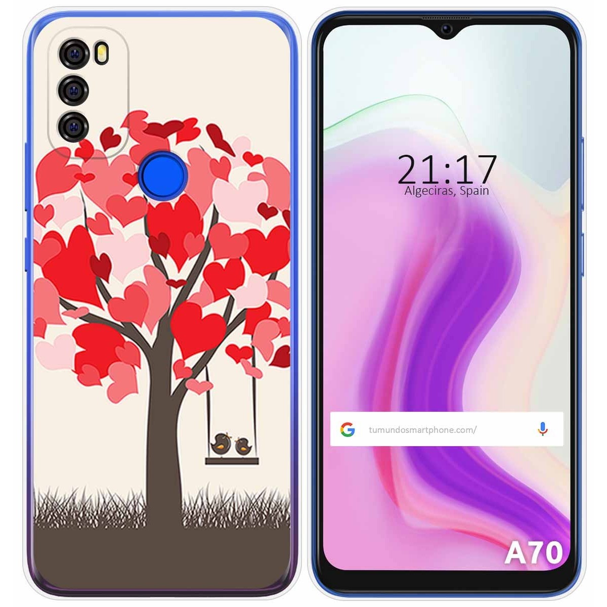 Funda Gel Tpu para Blackview A70 diseño Pajaritos Dibujos