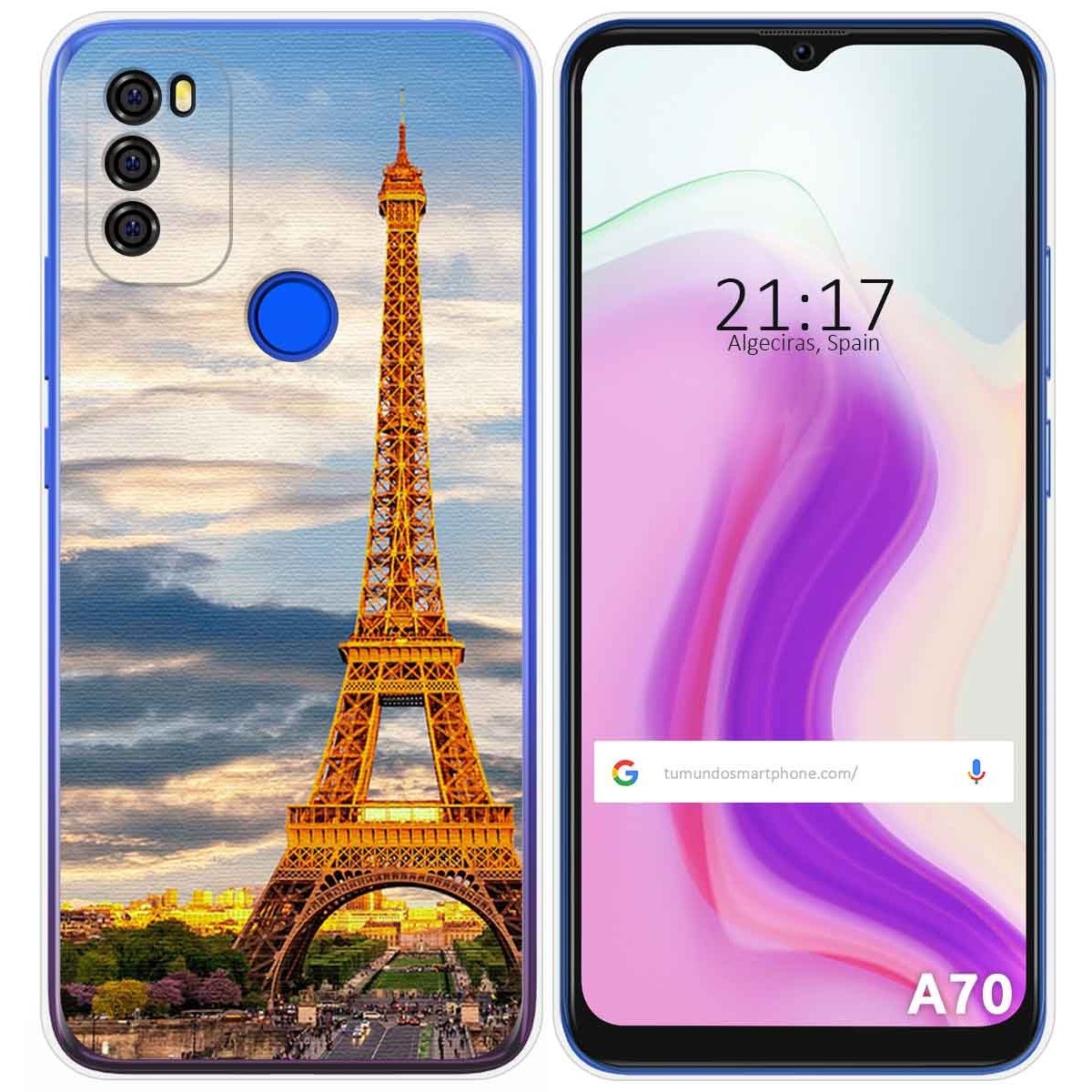 Funda Gel Tpu para Blackview A70 diseño Paris Dibujos