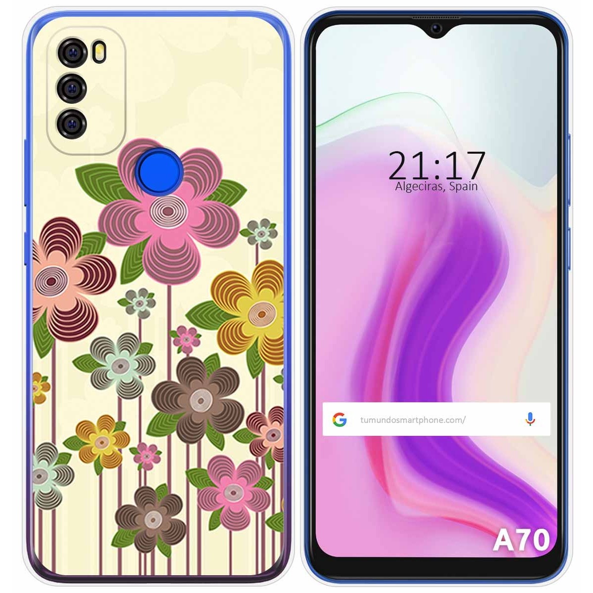 Funda Gel Tpu para Blackview A70 diseño Primavera En Flor Dibujos