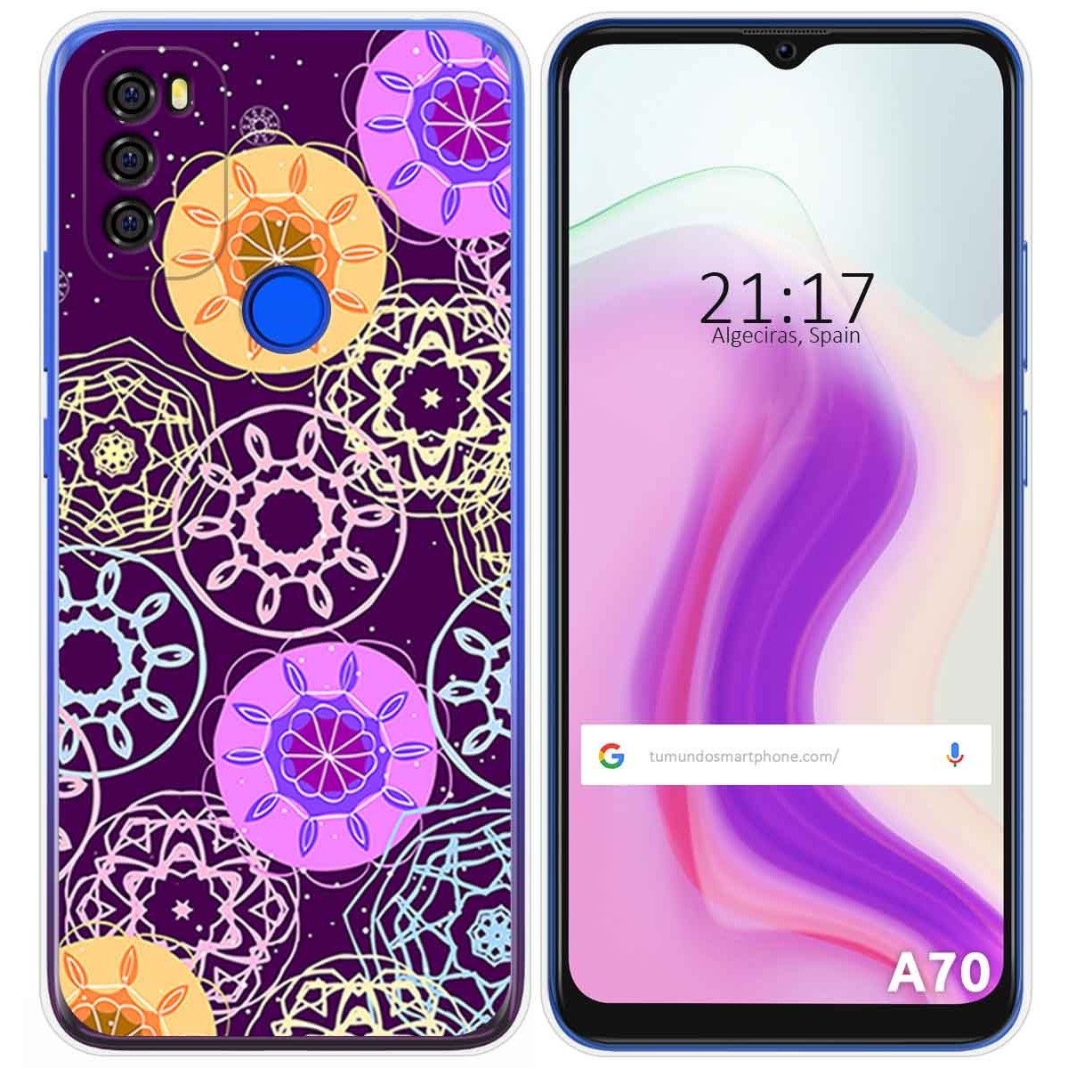 Funda Gel Tpu para Blackview A70 diseño Radial Dibujos