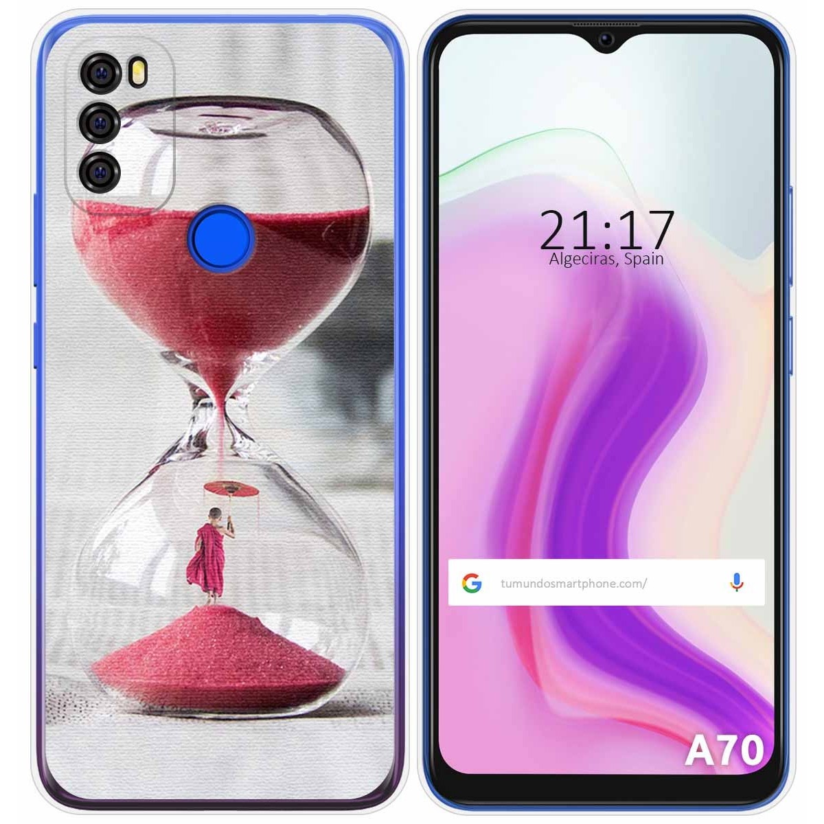 Funda Gel Tpu para Blackview A70 diseño Reloj Dibujos