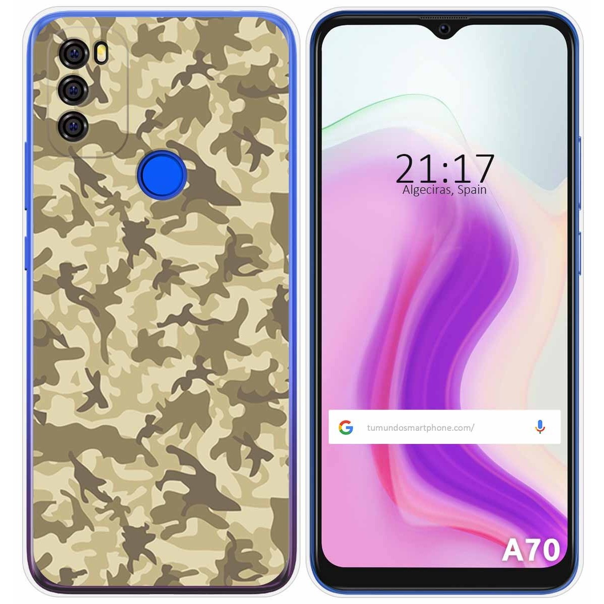 Funda Gel Tpu para Blackview A70 diseño Sand Camuflaje Dibujos