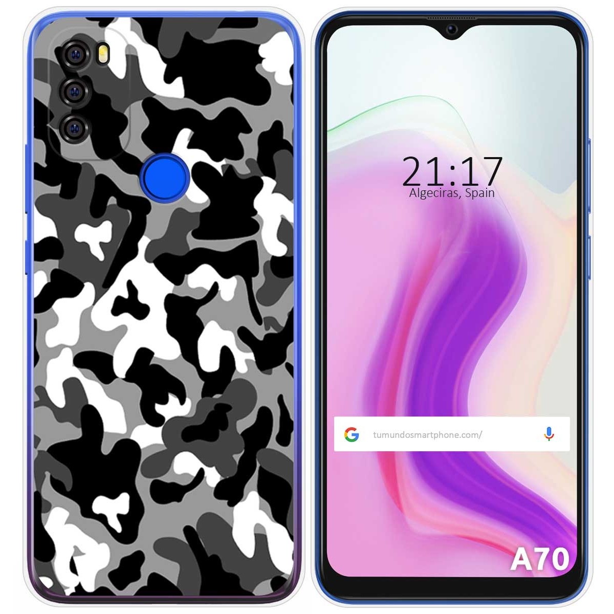 Funda Gel Tpu para Blackview A70 diseño Snow Camuflaje Dibujos
