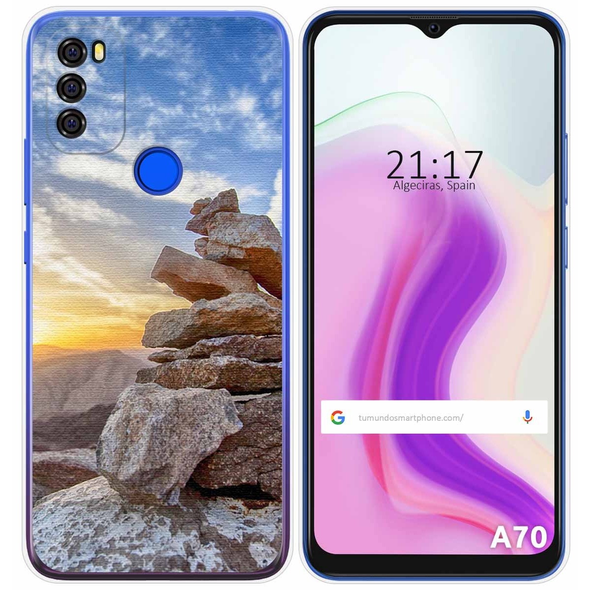 Funda Gel Tpu para Blackview A70 diseño Sunset Dibujos