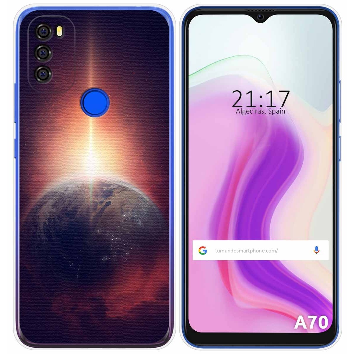 Funda Gel Tpu para Blackview A70 diseño Tierra Dibujos
