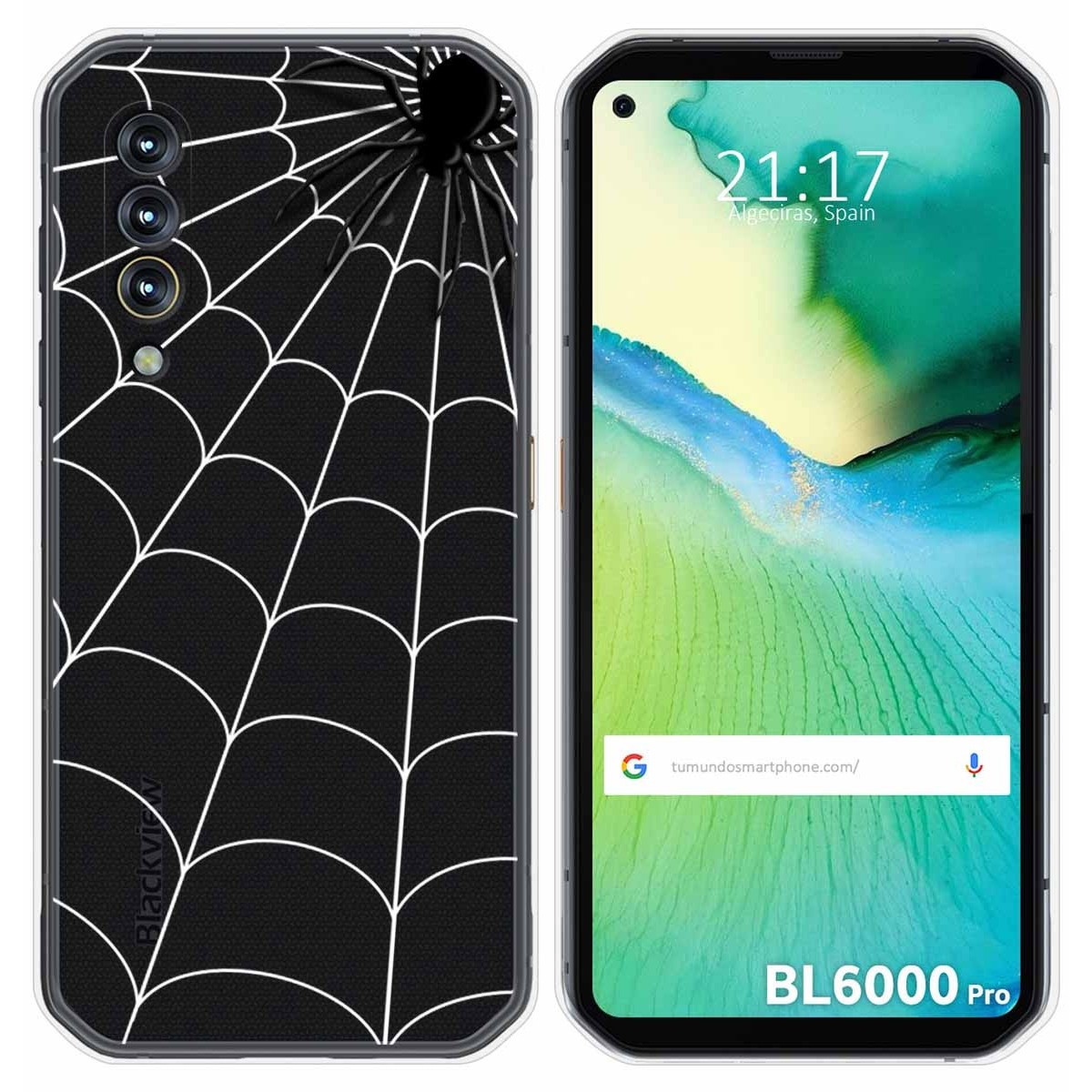 Funda Gel Transparente para Blackview BL6000 Pro diseño Araña Dibujos
