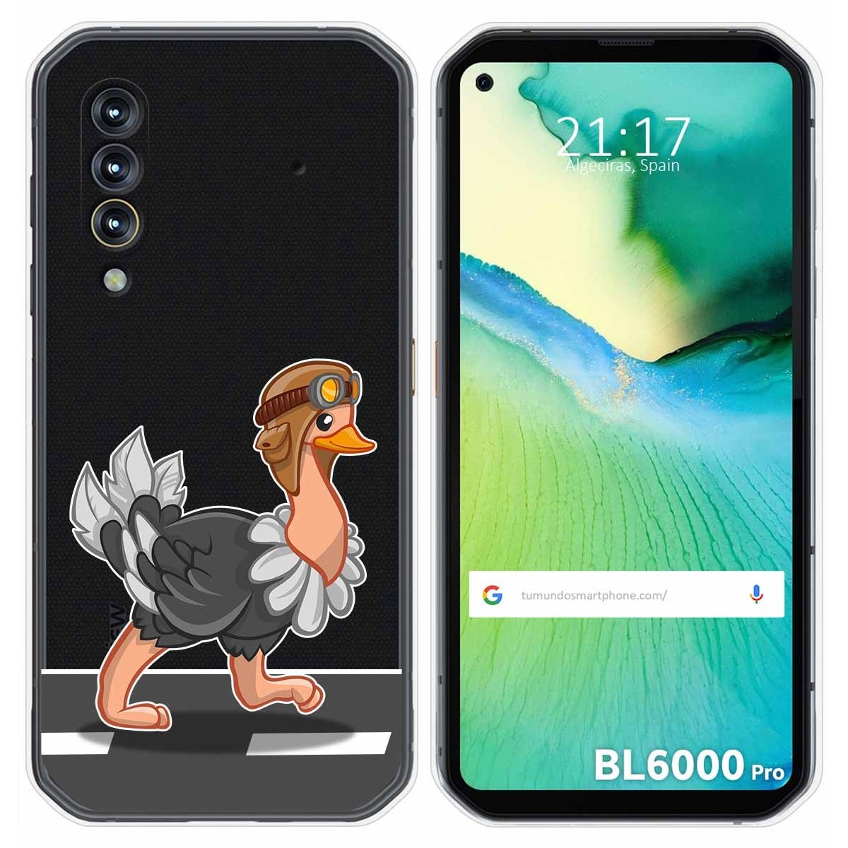 Funda Gel Transparente para Blackview BL6000 Pro diseño Avestruz Dibujos