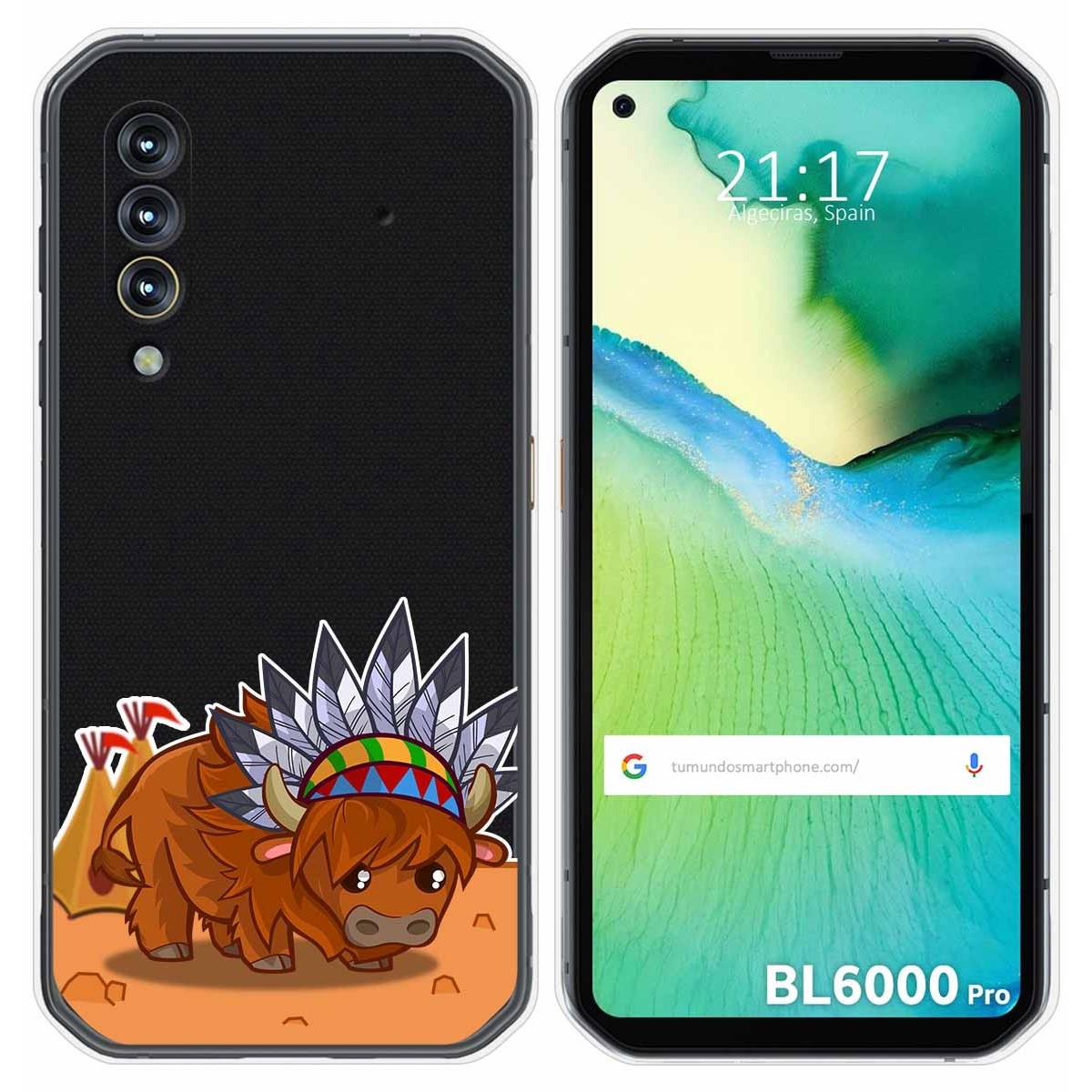 Funda Gel Transparente para Blackview BL6000 Pro diseño Bufalo Dibujos