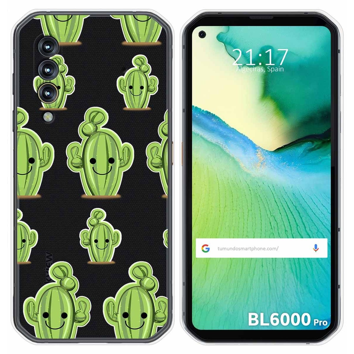 Funda Gel Transparente para Blackview BL6000 Pro diseño Cactus Dibujos